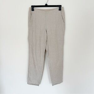 J.Jill BeigeLove Linen-Blend Tapered Pants Small Beach Summer Resort Travel